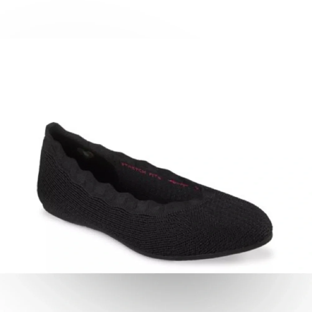 Skechers Air Cooled Memory Foam Cleo 2.0 Love Spell Ballet Flat Slip On Black - Picture 2 of 3